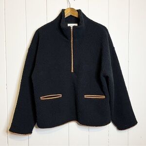 Hudson North Half Zip Fleece Popover Sweater. Drop Shoulders. Size Large.